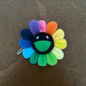 Takashi Murakami Kaikai Kiki Rainbow Flowers Key Chain Plush EUC